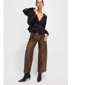 new Free People City Life Blouse Black Long Sleeve Jacket 266  3T7